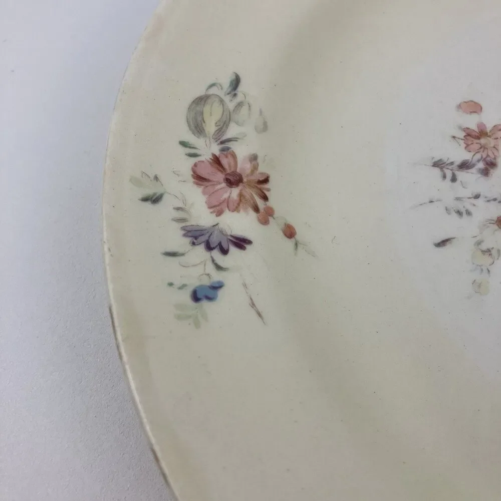 Vintage Porcelain Plate Classic Hand-Painted Pink Rose Floral